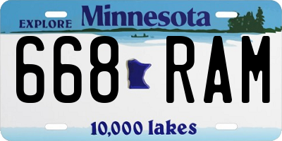 MN license plate 668RAM