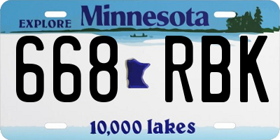 MN license plate 668RBK