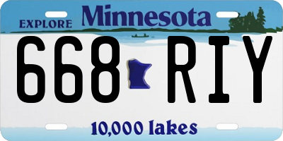 MN license plate 668RIY