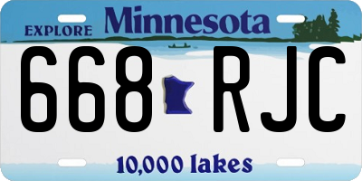 MN license plate 668RJC