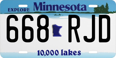MN license plate 668RJD