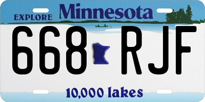MN license plate 668RJF