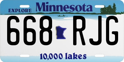 MN license plate 668RJG