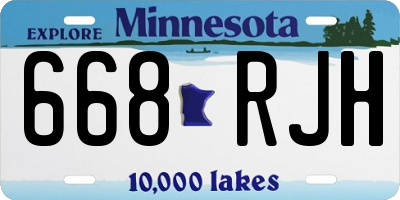 MN license plate 668RJH