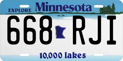 MN license plate 668RJI