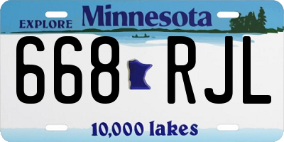 MN license plate 668RJL