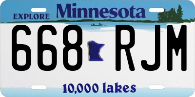 MN license plate 668RJM