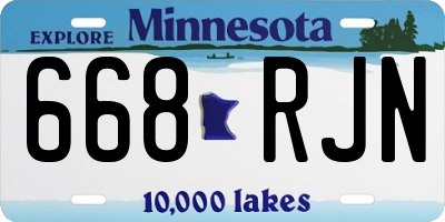 MN license plate 668RJN