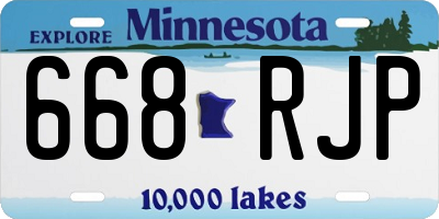 MN license plate 668RJP