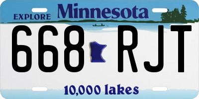MN license plate 668RJT