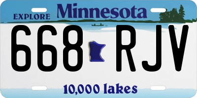 MN license plate 668RJV