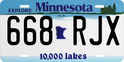 MN license plate 668RJX