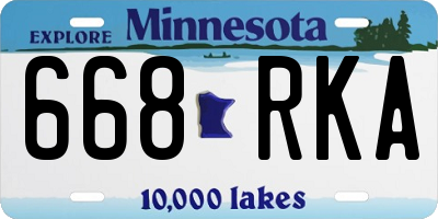 MN license plate 668RKA
