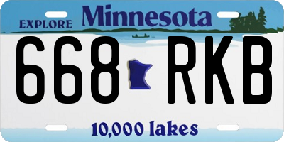 MN license plate 668RKB