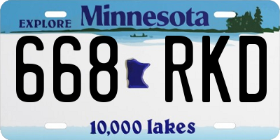 MN license plate 668RKD