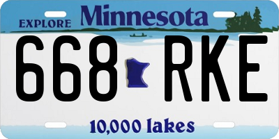 MN license plate 668RKE