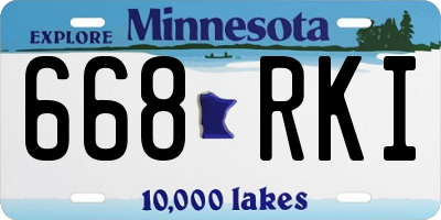 MN license plate 668RKI