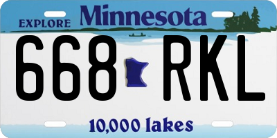 MN license plate 668RKL
