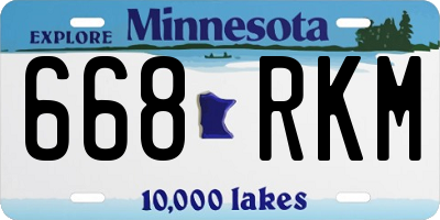 MN license plate 668RKM