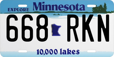 MN license plate 668RKN
