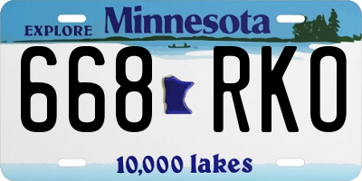 MN license plate 668RKO