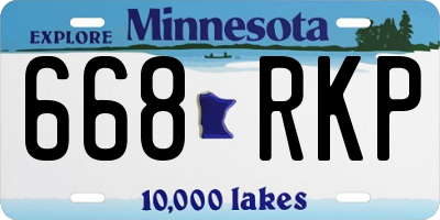 MN license plate 668RKP
