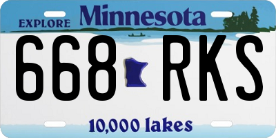 MN license plate 668RKS