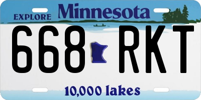 MN license plate 668RKT