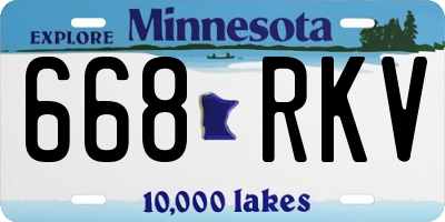 MN license plate 668RKV