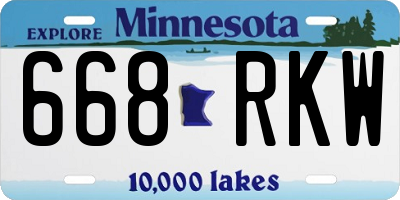 MN license plate 668RKW