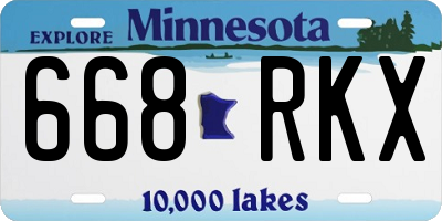 MN license plate 668RKX
