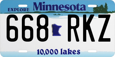 MN license plate 668RKZ