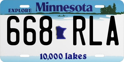 MN license plate 668RLA