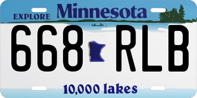 MN license plate 668RLB