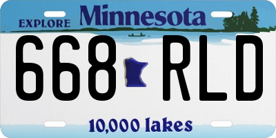MN license plate 668RLD