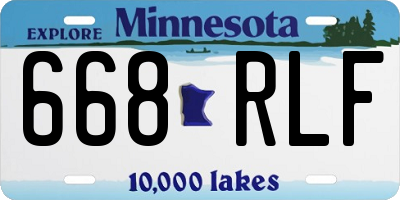 MN license plate 668RLF