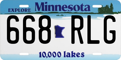 MN license plate 668RLG
