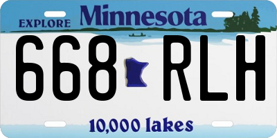 MN license plate 668RLH