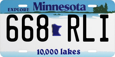 MN license plate 668RLI
