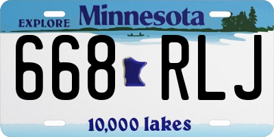 MN license plate 668RLJ