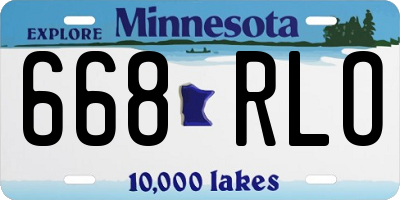 MN license plate 668RLO