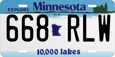 MN license plate 668RLW