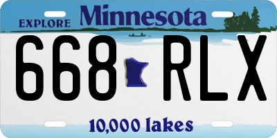 MN license plate 668RLX