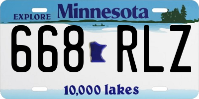 MN license plate 668RLZ