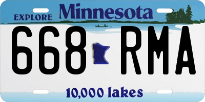 MN license plate 668RMA