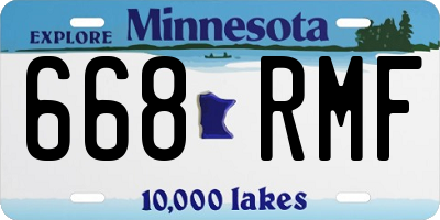 MN license plate 668RMF