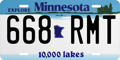 MN license plate 668RMT