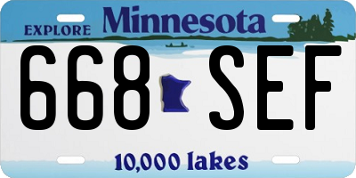 MN license plate 668SEF