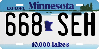 MN license plate 668SEH