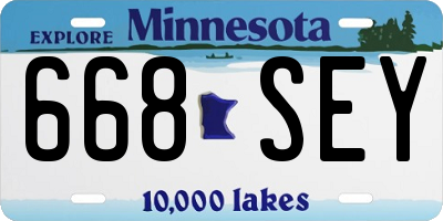 MN license plate 668SEY